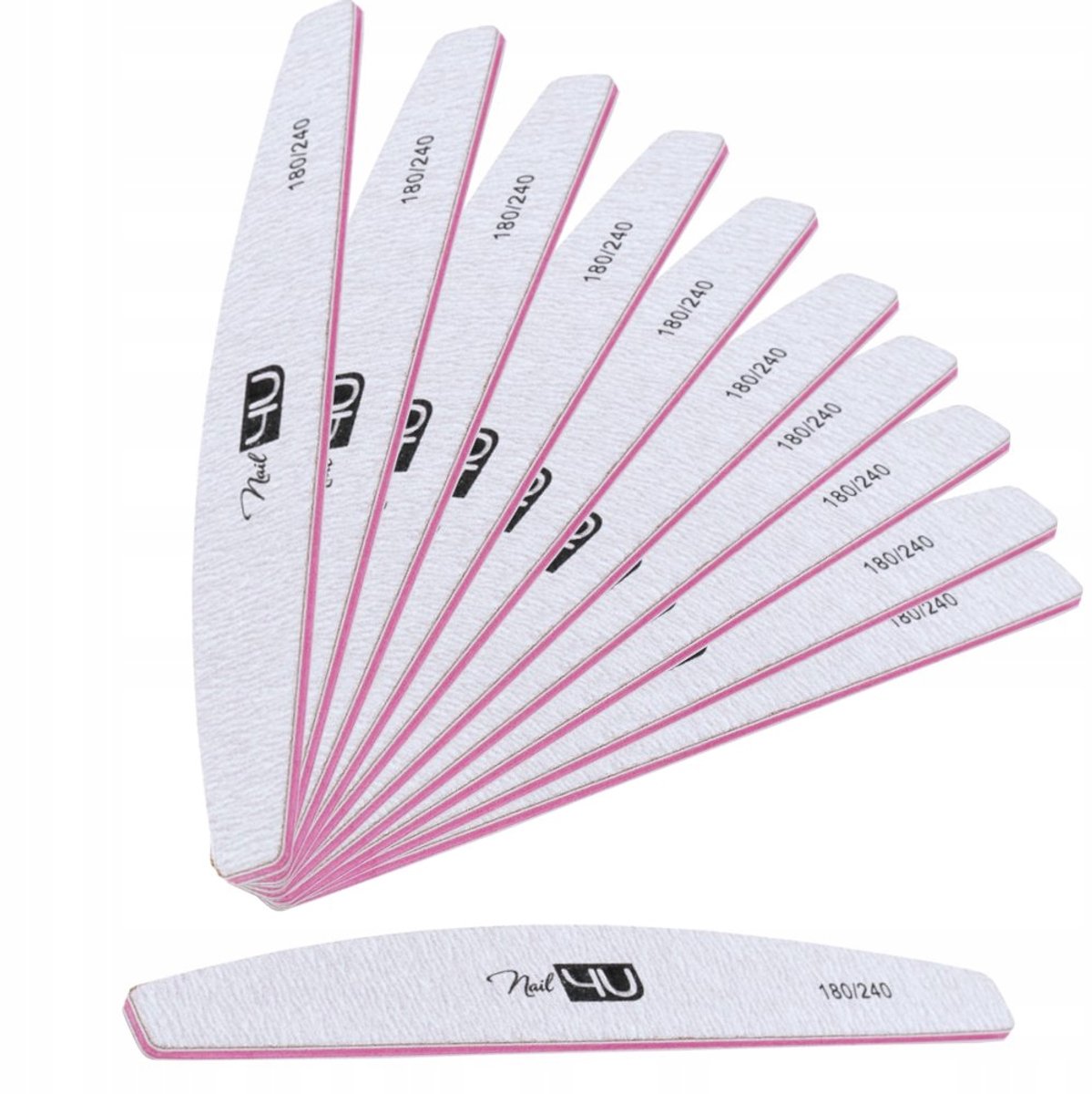 NAIL4U Nagelvijl Basic Halve Maan 180/240 (10 stuks)