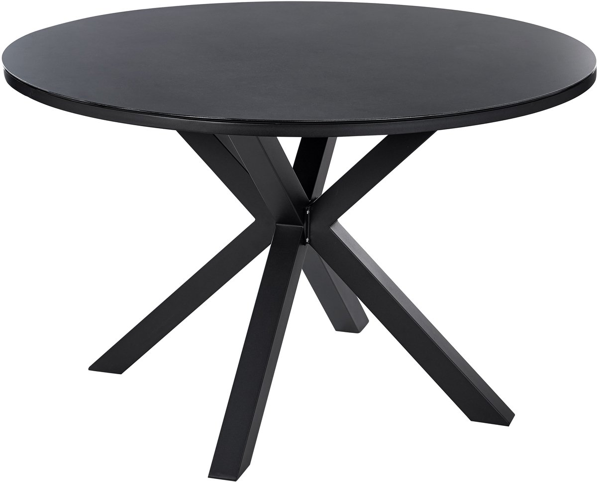 MALETTO - Ronde eettafel - Zwart - 120 cm - Aluminium