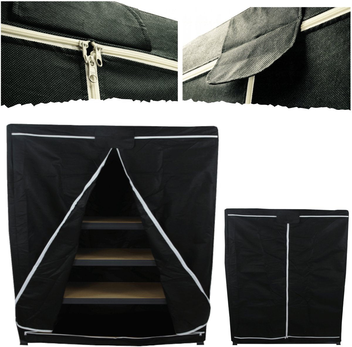 Zwarte Hoes voor Rek 90x75x45cm - Duurzaam en Beschermend