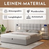 Gewatteerd bed voor volwassenen 140 x 200 cm met 4 laden - USB LED's