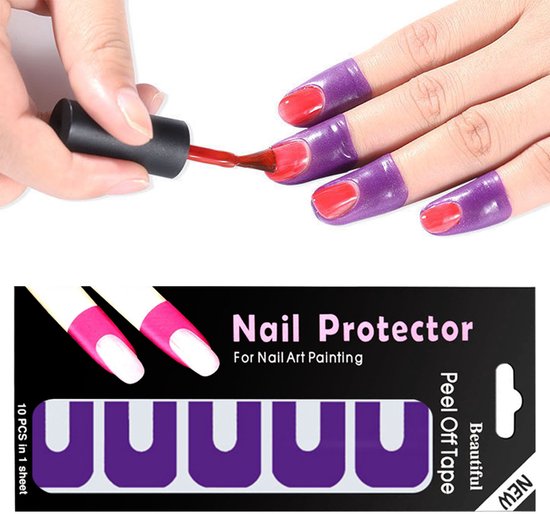Foto: 2 stuks paarse herbruikbare nagellak stickers anti mor guide sjablonen voor precisie nail art en schone randen nagelonderhoud zelfzorg accessoires