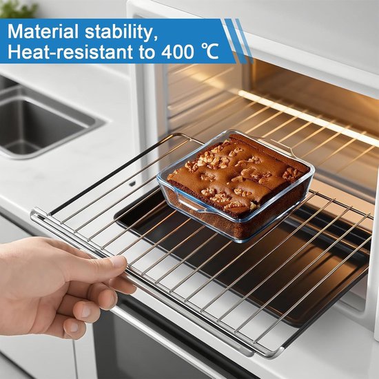 Roestvrijstalen ovenschaal voor airfryer, met afdruiprooster, deksel en