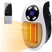 Programmeerbare ruimteverwarmer met digitale thermostaat, 450W draagbare elektrische kachel, geschikt voor gebruik binnenshuis, 12-uurs timer, oververhittingsbeveiliging, stekkerkachel met afstandsbediening