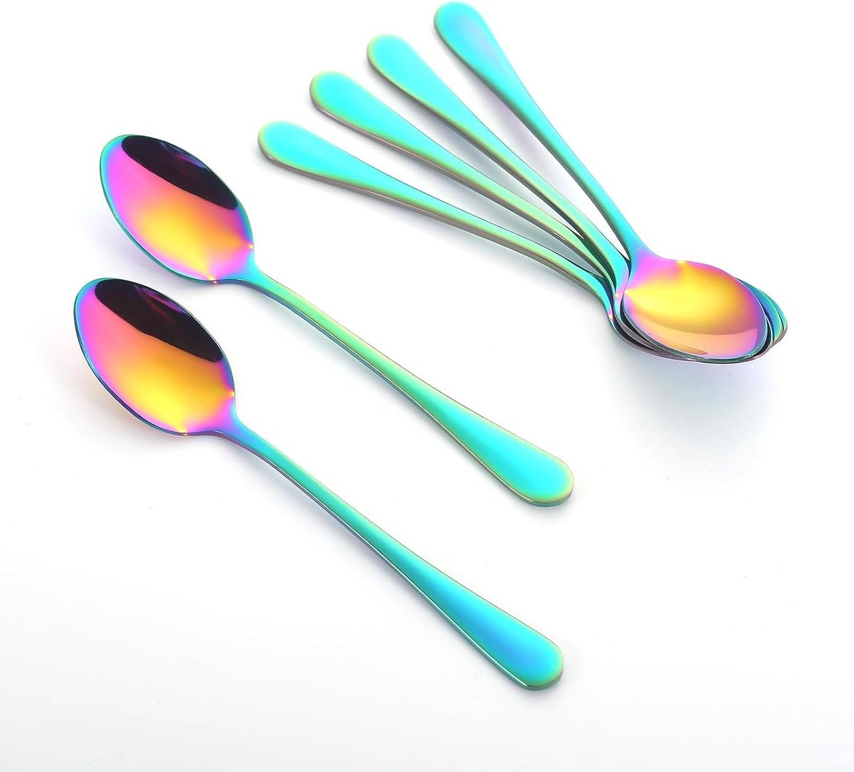 Theelepels set van 6 - roestvrijstalen dessertlepels voor koffie, thee, voorgerecht - vaatwasmachinebestendig