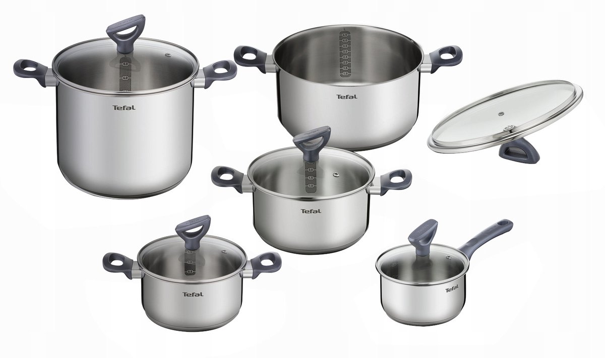 Tefal Daily Cook pannenset 10-delig, RVS, Inductie