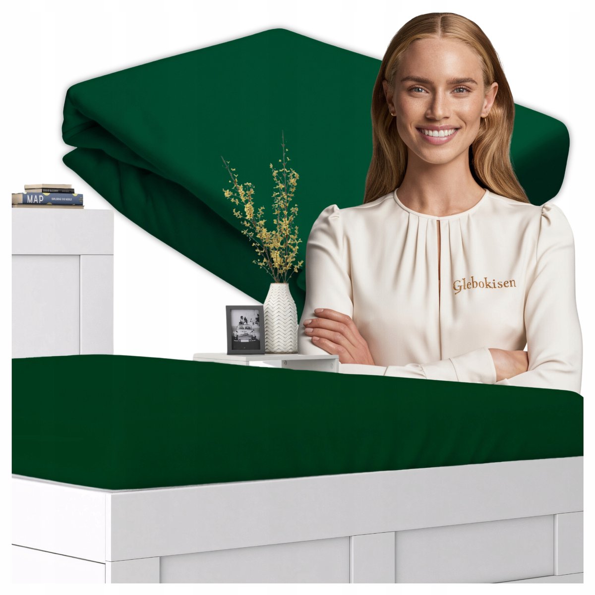 Jersey Hoeslaken met Elastiek 200x220cm Donkergroen