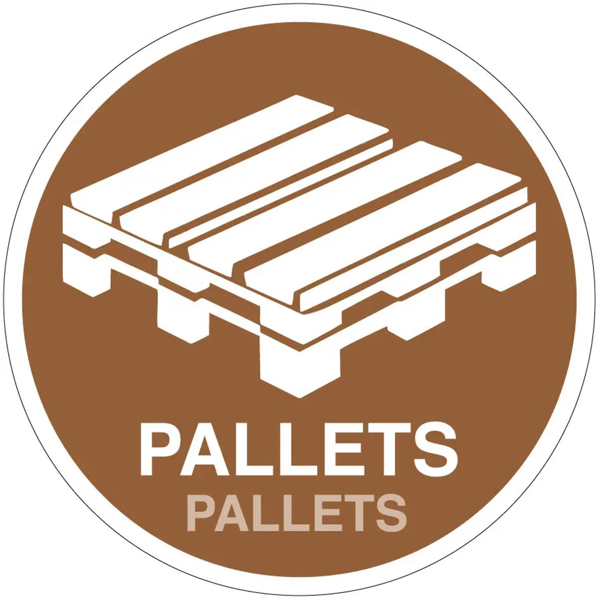 Pallets afval sticker | 30 cm