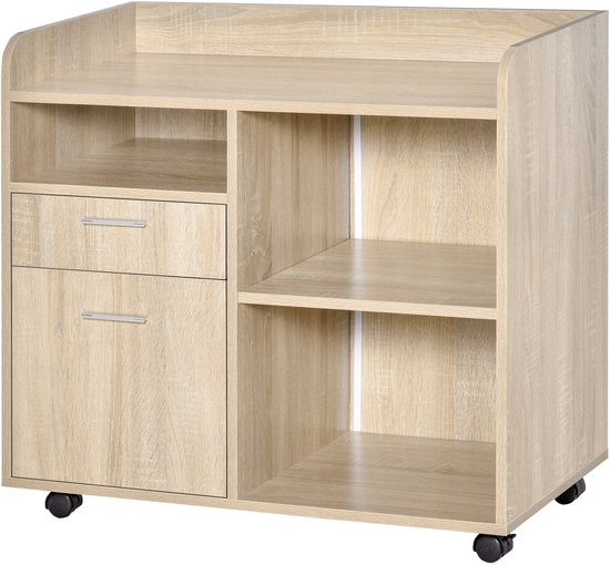 Vinsetto Printerkast - Spaanplaat - 80x40x72cm - Eiken