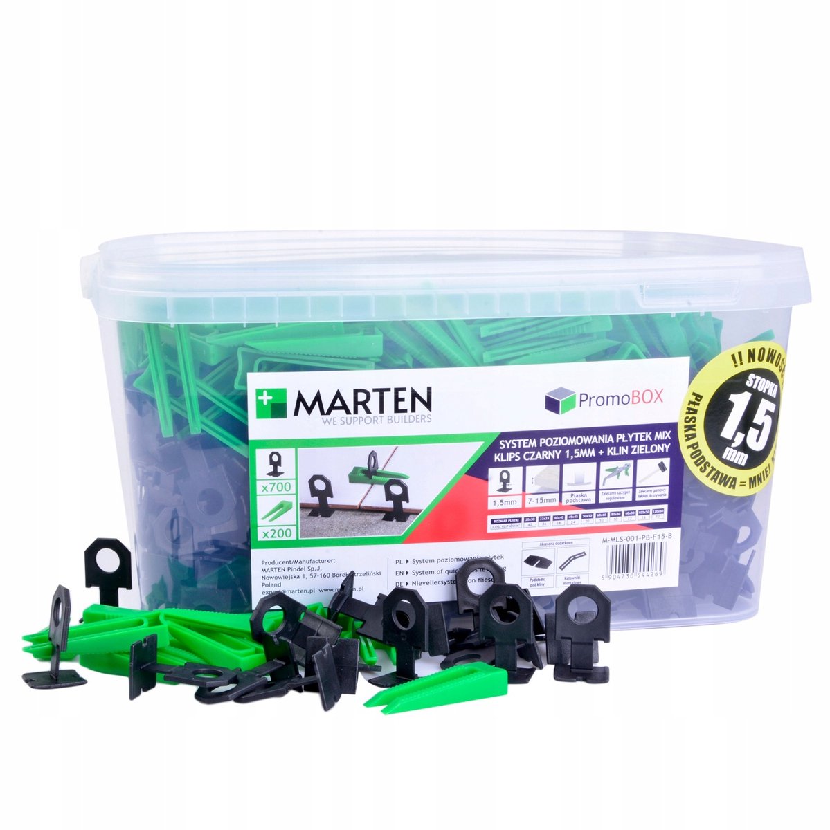 Tegel Levelling Systeem 700 Clips + 200 Wiggen 1.5mm