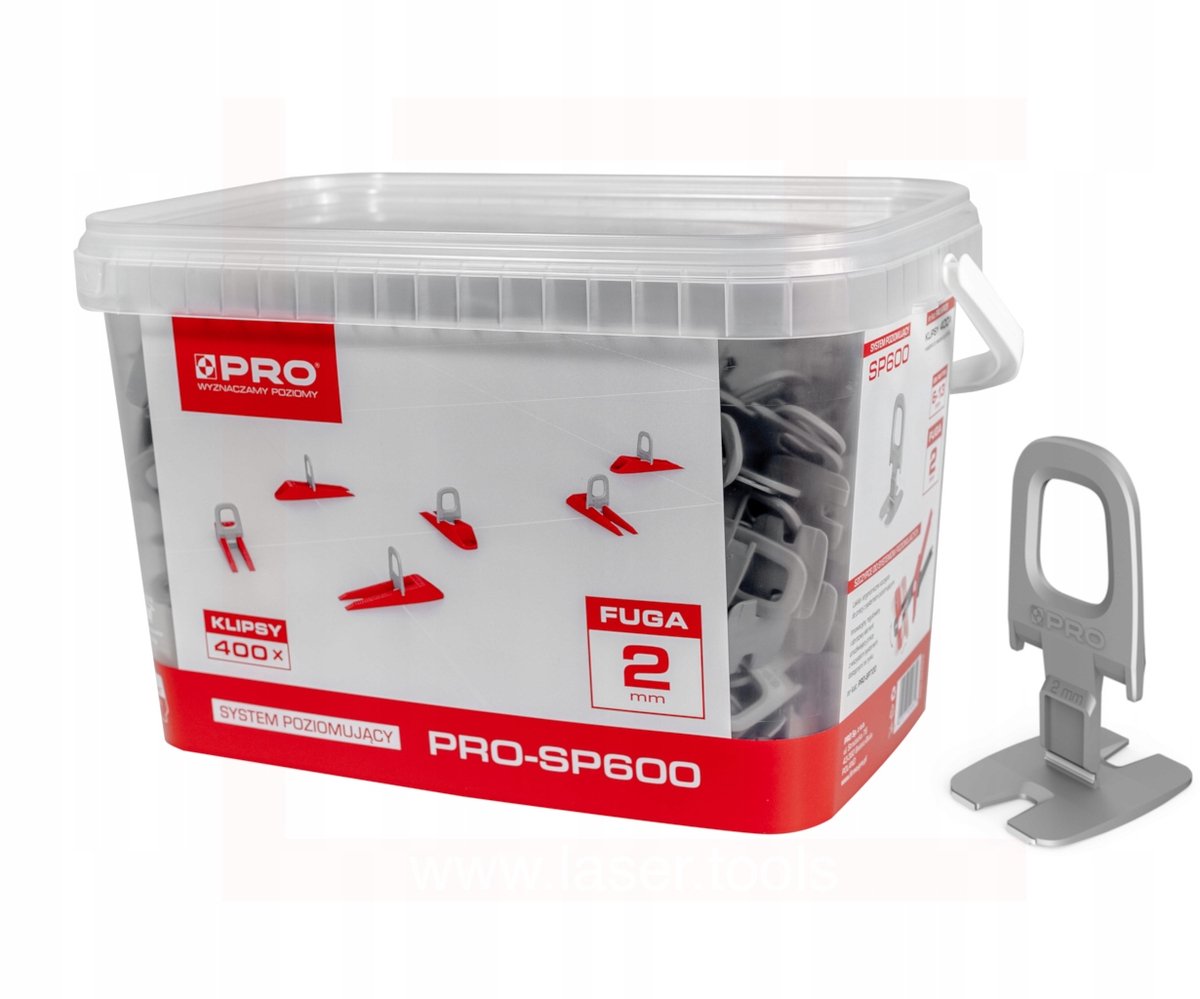 PRO Tegel Levelsysteem Clips 2mm 400 stuks Emmer