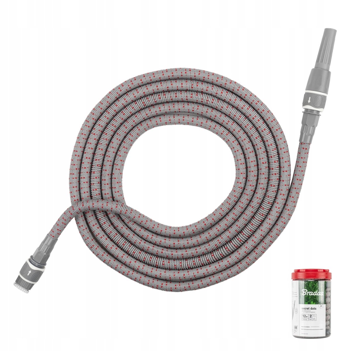 Bradas WHITE LINE Uitschuifbare Tuinslang SECRET DOTS 12m Grijs