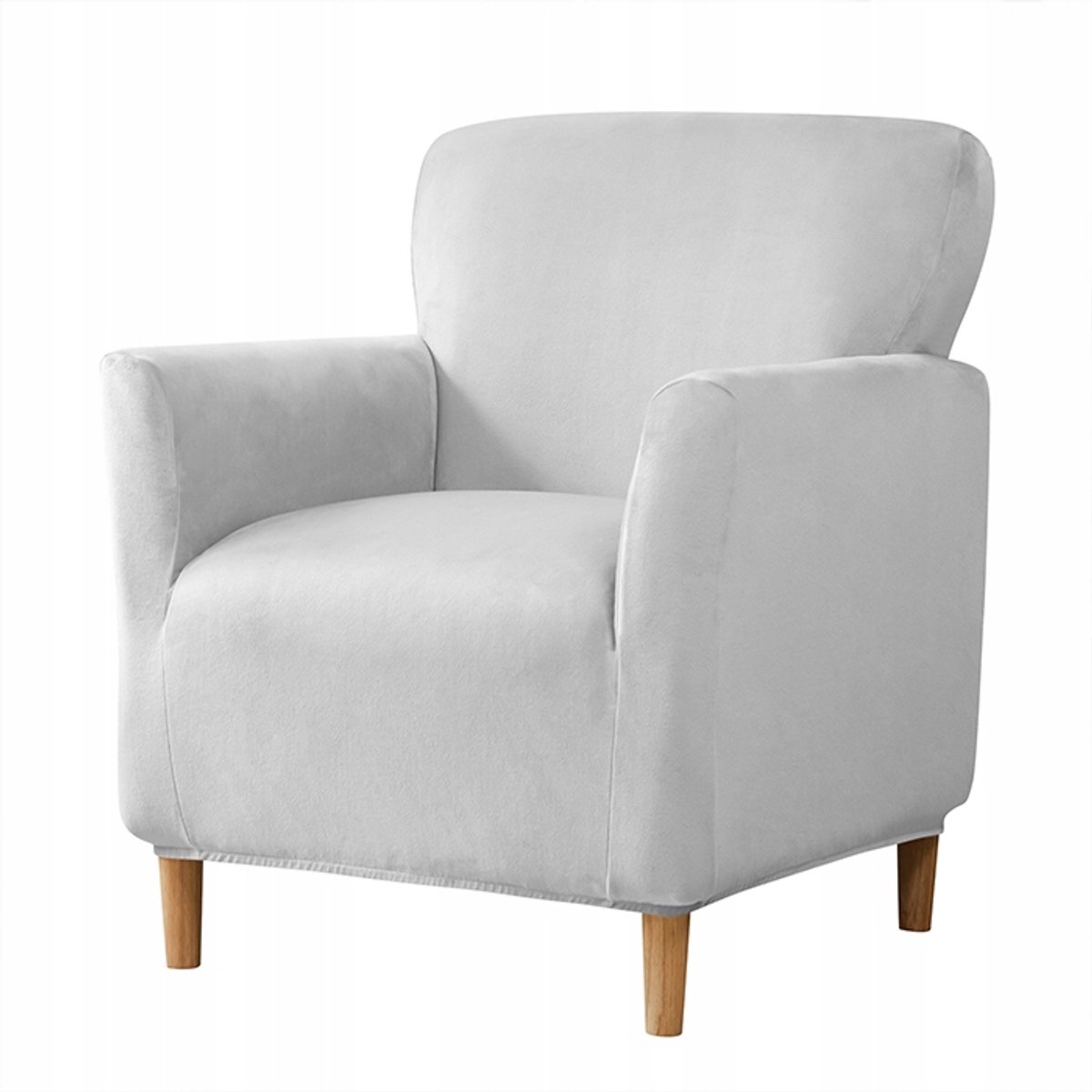 Schoenen voor kleine fauteuil S, gemaakt van velours, lichtgrijs