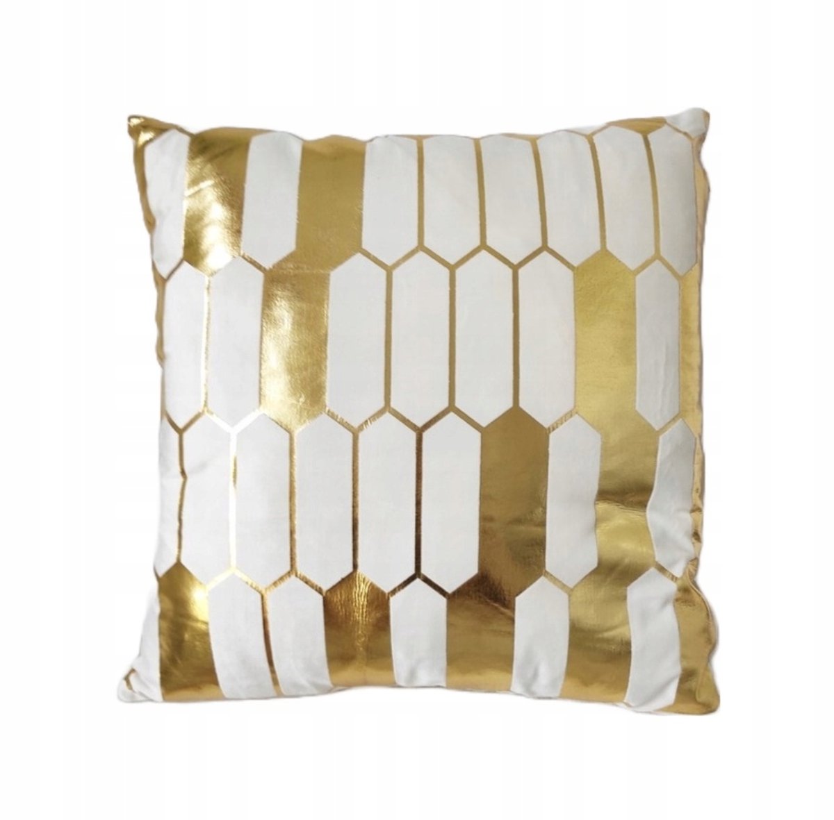 Crème Decoratief Kussen 45x45 cm Velours Geometrisch