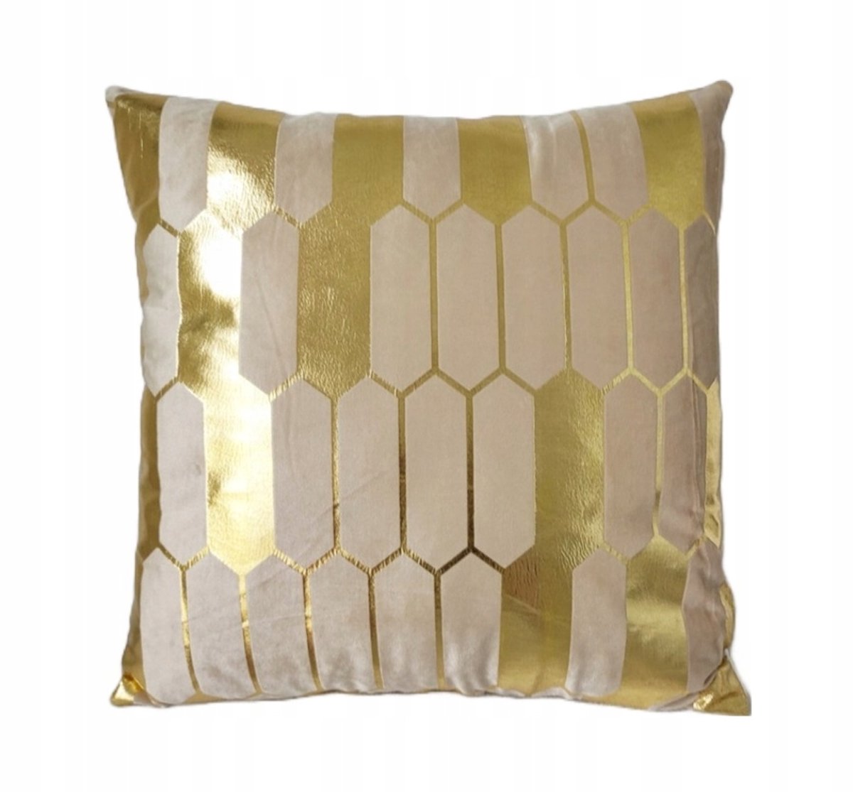 Beige Decoratief Kussen 45x45 cm Velours Geometrisch