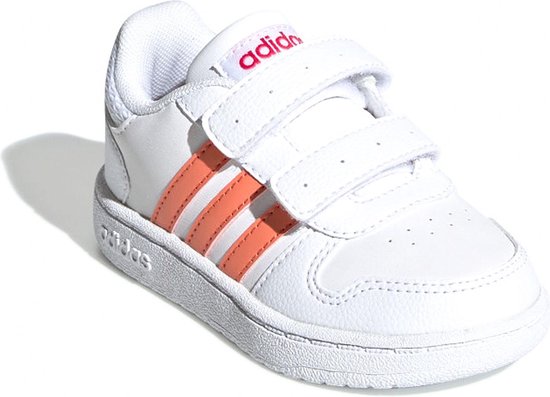 inkt Parasiet voorwoord adidas Hoops 2.0 Cmf Meisjes Sneakers - Ftwr White/Semi Coral/Real Pink S18  - Maat 26 | bol.com