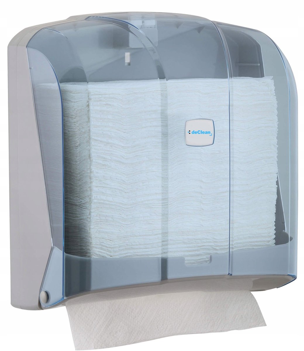 Transparante ZZ vouw-handdoekdispenser van ABS kunststof