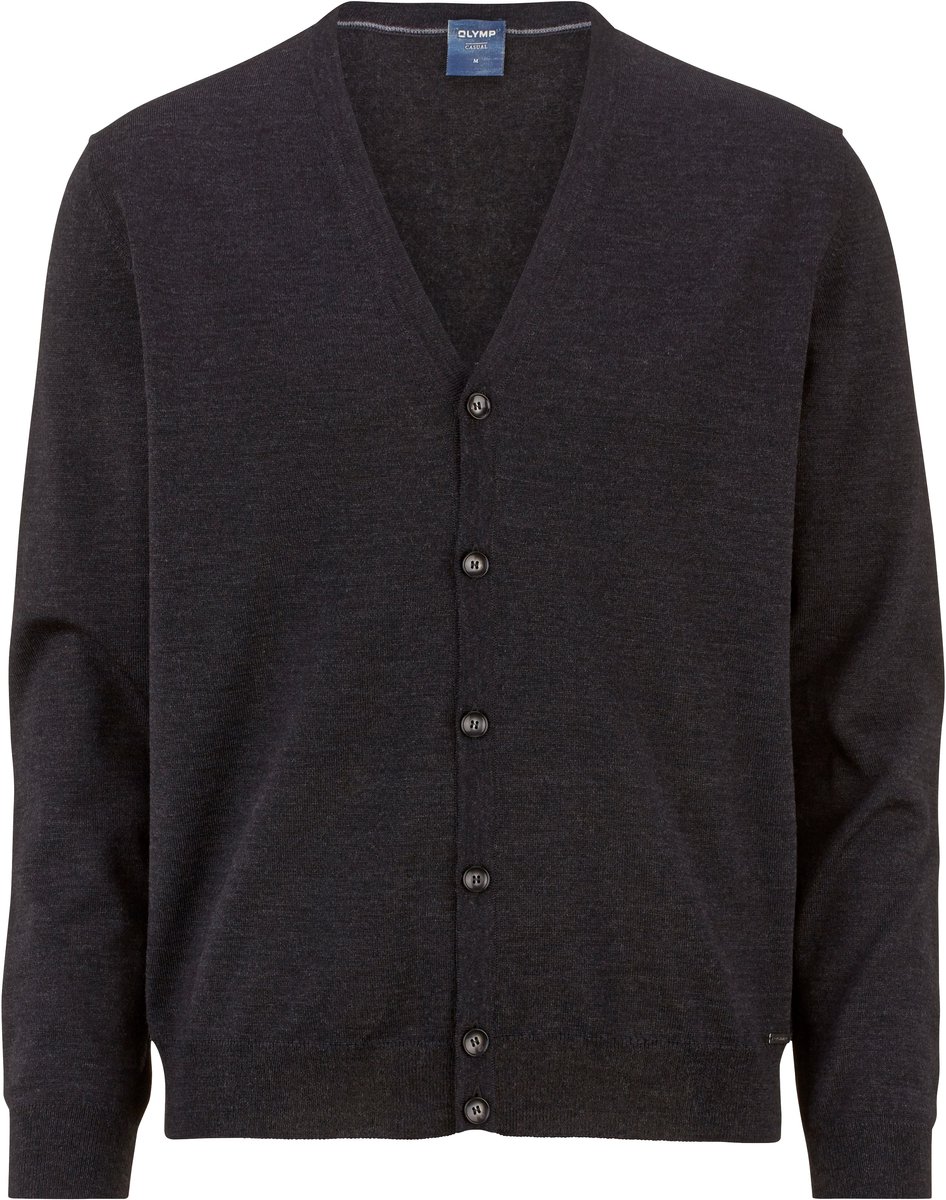 OLYMP - Vest Lamswol Antraciet - Heren - Maat M - Modern-fit