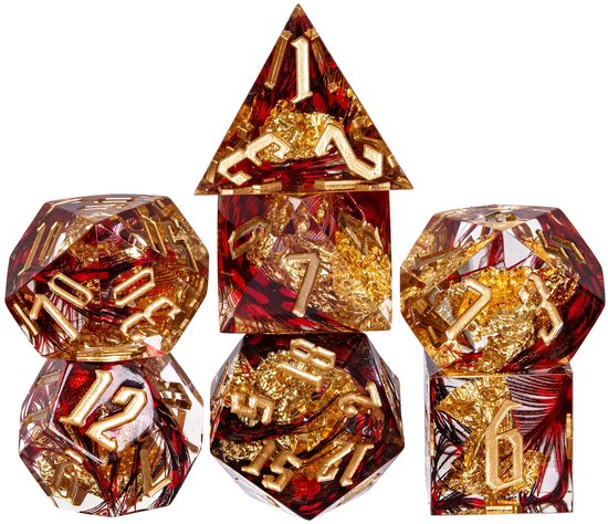 Foto: Joya dice dungeons and dragons dobbelsteen set polydice dnd dobbelstenen set d d dice set resin 7 stuks set incl luxe opbergdoos dragonfire relic
