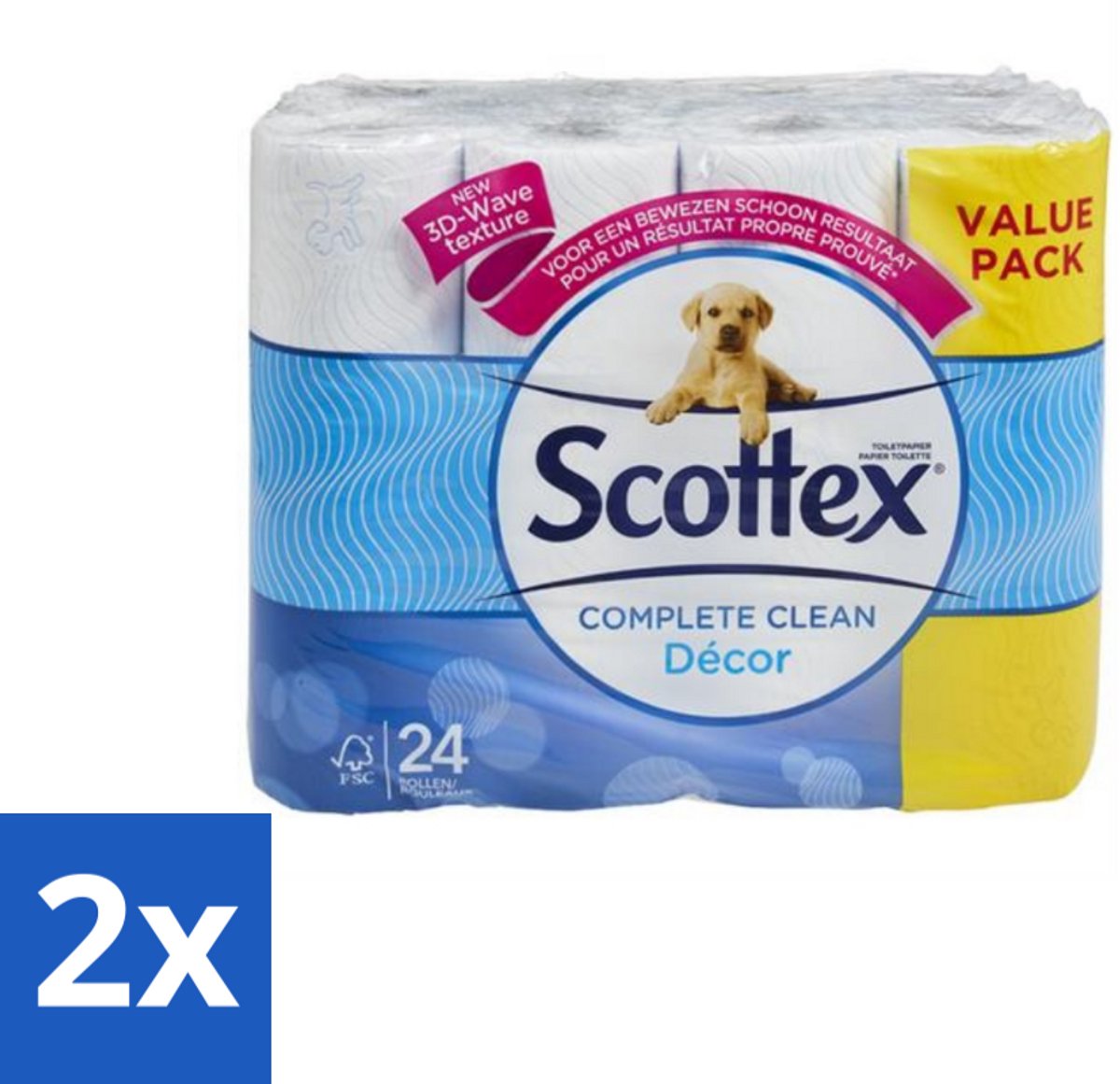 2 x Scottex - Toiletpapier - 2-laags - 24 Rollen - Toiletpapier - Toiletpapier 24 Rollen - Zachte Toiletpapier - Sterke Toiletpapier - Luxe Toiletpapier