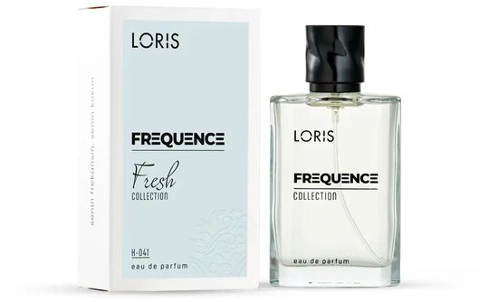 Loris Parfum Frequence - 041 - Dames Parfum - Topnoten: Sinaasappel, mandarijn, bergamot. Hartnoten: Jasmijn, Turkse roos, ylang-ylang. Basisnoten: Tonkaboon, patchouli, vetiver, musk.