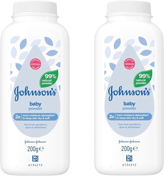 Talc Bébé Johnsons , 2 x 200 grammes