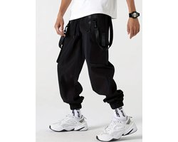 Heren Joggers Streetwear Mannen Hip Hop Goth Broek Joggingbroek Techwear Tactische Zwarte Tactische Urban Joggers Pant - M