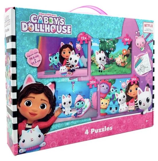 Gabby's Dollhouse - 4 Puzzels - Legpuzzel - 12+16+20+24 stukjes | bol