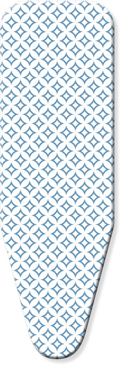 D&L Strijkplankhoes 5 Laags - Maat A - Voor een breedte van 30 tot 42cm en lengte van 100 tot 125cm - Wit Blauw Ruit