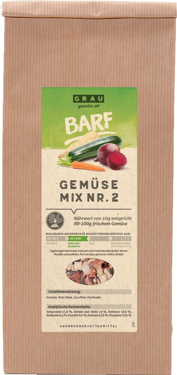 Grau barf groenten mix nr 2- 150gr