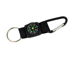 Karabijnhaak met Kompas – Sleutelhanger & Outdoor Clip - Survival, Wandelen, Kamperen – Lichtgewicht Aluminium