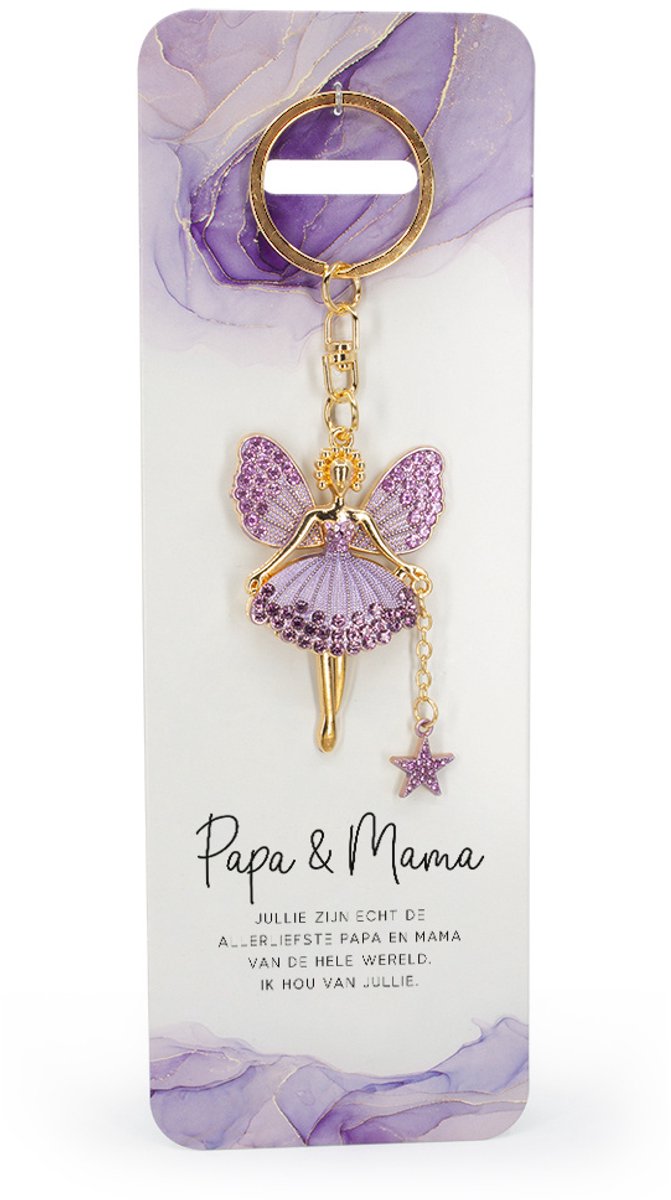 Engel Sleutelhanger "Papa en Mama"