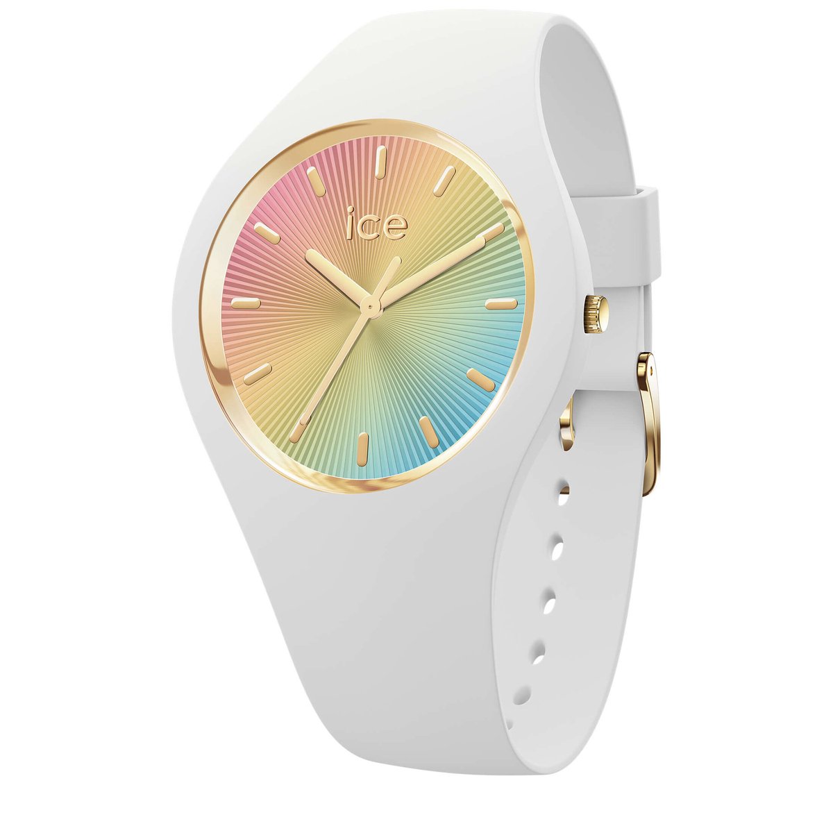 Ice Watch ICE champagne - White rainbow 025350 Horloge - Siliconen - Wit - Ø 40 mm