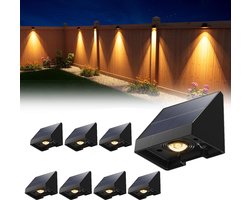 Merkloos 8-Pack Decoratieve Solar Lampen Voor Schutting - Waterdichte Led Buitenverlichting Op Zonne-Energie Met Warm Wit Licht - 6.6 × 5.8 × 5.1cm