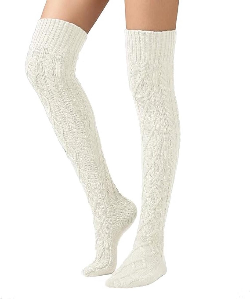 Kiiwah 3 paar lange damessokken, hoge sokken van zacht katoen, ademende kniekousen, retro casual sokken voor sport, dagelijks gebruik, cosplay ( zwart/wit/grijs), zwart, wit, grijs, Eén maat