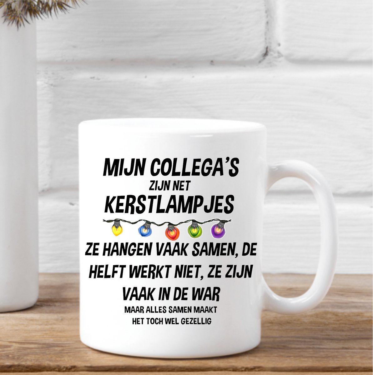 Kerst Mok- Mijn collega's zijn net kerstlampjes- Koffie mok- kantoor mok- werk mok- kerst cadeau