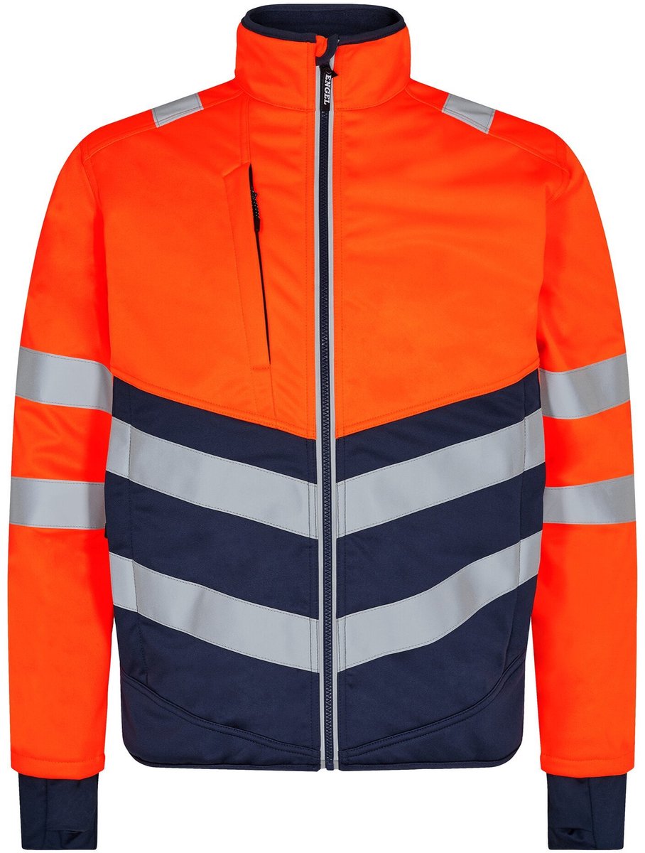 Engel Safety softshell jack 1150-237 - Hi-vis Orange / Blue Ink - S