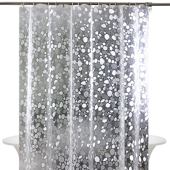 Marrakech Rideau de douche 180x200 cm Polyester Bleu / Métal