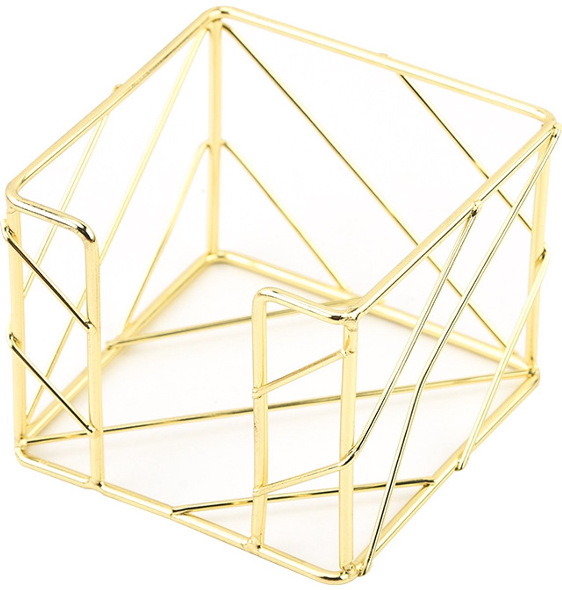 Sticky Note Organiser - Opbergrek - opbergrek metaal - Creatieve opengewerkte notitiebox - Bureau-opbergaccessoires - Post-it-houder - goud