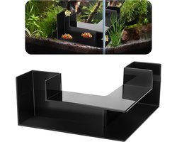 Aquarium Tunnel Decoratie - Garnalen Grot Schuilplaats - Aquarium Dieren Verrijken - 360 Graden Uitzicht - One Size - Zwart