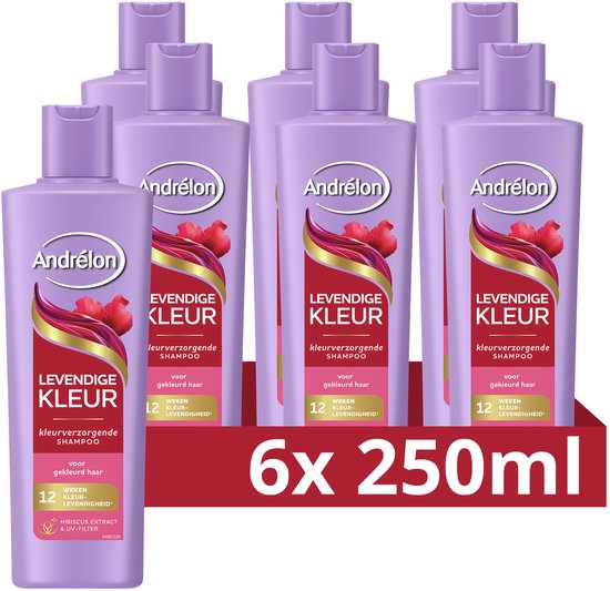 Andrélon – Shampoo – Levendige Kleur – 6 x 250 ml