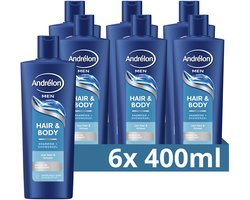 Andrélon - Men Shampoo en Showergel - Hair & Body - 6 x 400 ml