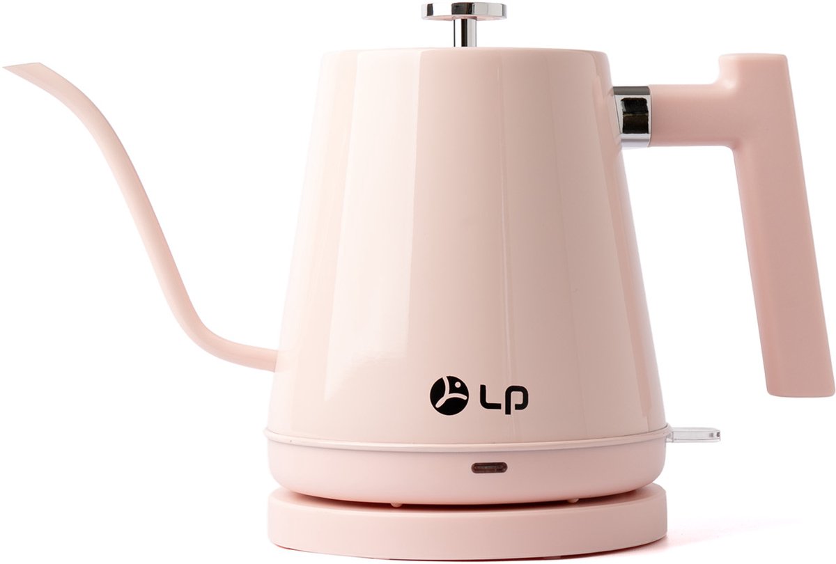 Namajunas - Waterkoker retro - Inhoud 800 ml - RVS - Elektrische Waterkoker - Gooseneck Waterkoker - Coffee Kettle - Heet Water Ketel - Roze