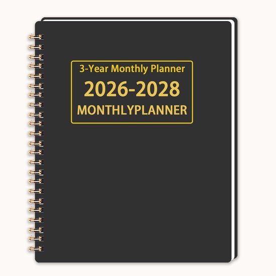 Schemaplanner 2026-2028 - Maandplanner - Opgerold afsprakendagboek met