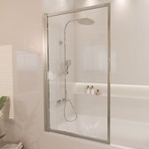 Lomazoo Badwand Salvador - 80 X 140 Cm - Chroom - Nano Coating Anti-kalk - Draaibaar - Helder Glas