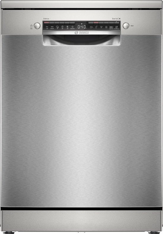 Bosch SMS4HVI14E - Serie 4 - Vaatwasser - Vrijstaande vaatwasser - 60 cm - Geborsteld staal - Energielabel C - Extra Droog: optie voor extra grondige droogresultaten