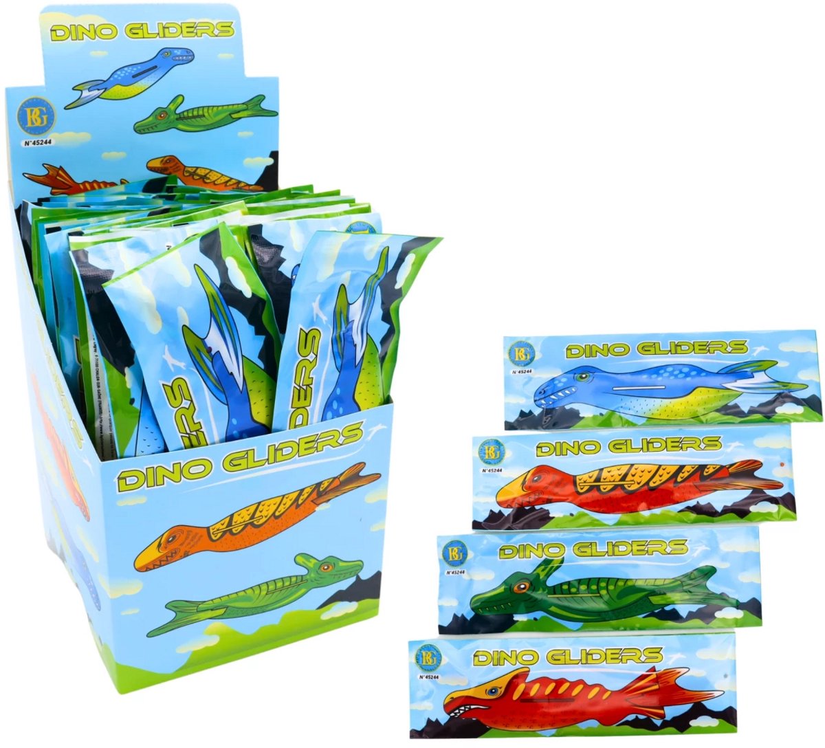 Dinosaurus Vliegtuigjes Fam – Set van 4 Nostalgisch Speelgoed Vliegtuig – Dinosaurus Uitdeelcadeaus & Traktatie voor Kinderen