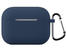 Telestore - hoesje geschikt voor AirPods Pro 3 soft case cover - donker blauw - TPU hoesje Beschermhoes - AirPods Pro 3 Cover - AirPods Pro 3 hoesje - Geschikt voor Apple AirPods Pro 3 - gel hoesje met sleutelhanger