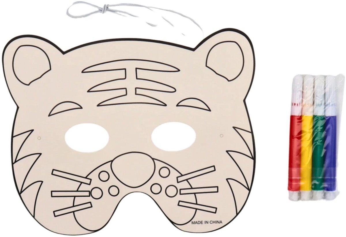 Dierenmaskers om in te Kleuren,Xiuyer 12 stuks