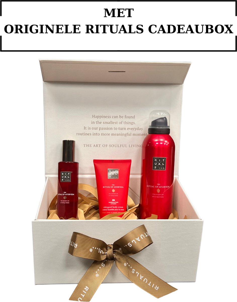 Rituals of Ayurveda - Geschenkset - Shower Gel 200 ml - BodyHair Mist 50 ml - Body Cream 70 ml - Originele RITUALS Cadeaubox