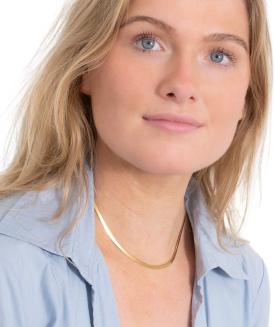 Chaînes AB - Collier - Chaîne en or - Chevrons - Chevrons - Étroit - 3.2mm - Or - Plaqué Or - 18K